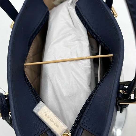 Michael Kors Jet Set Travel Extra-Small Top Zip Tote Bag Navy Blue - Picture 8 of 10